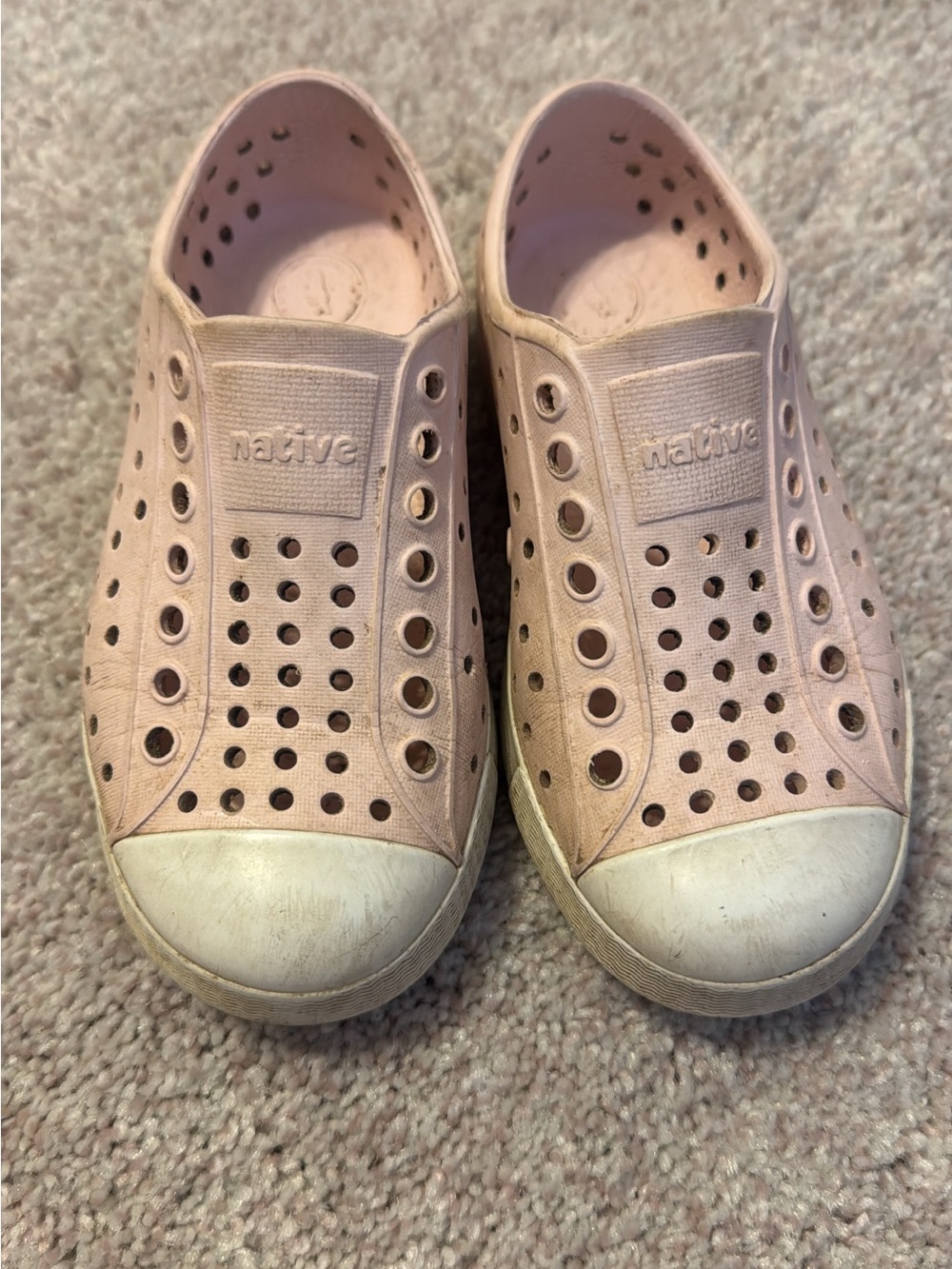 Native Light Pink Perforated Slip-Ons